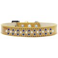 Unconditional Love Sprinkles Ice Cream Pearl & Blue Crystals Dog CollarGold Size 12 UN785952
